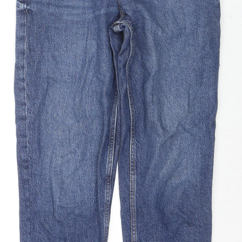 Zara Womens Blue Cotton Straight Jeans Size 36 in L26 in Regular Zip