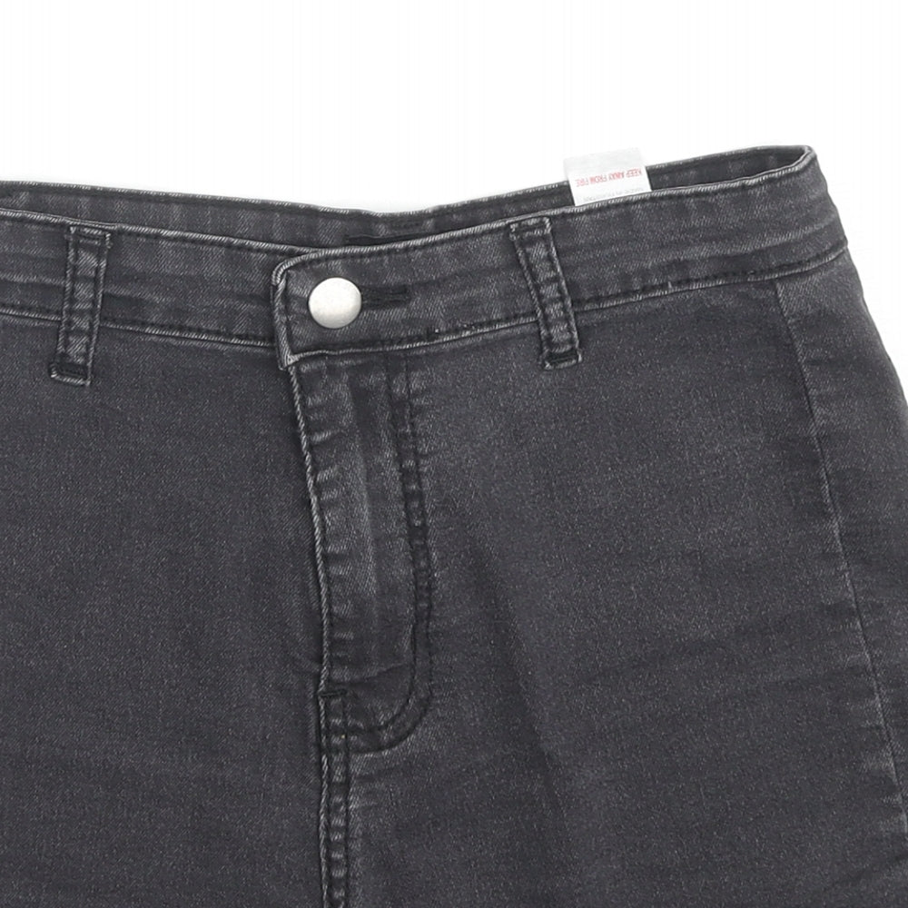 PRETTYLITTLETHING Womens Blue Cotton Hot Pants Shorts Size 8 L3 in Regular Zip