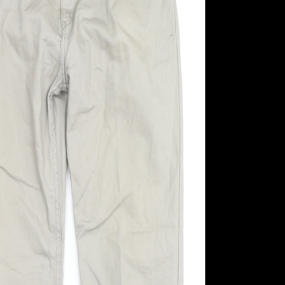 Blue Harbour Mens Beige Cotton Straight Jeans Size 36 in L29 in Regular Zip