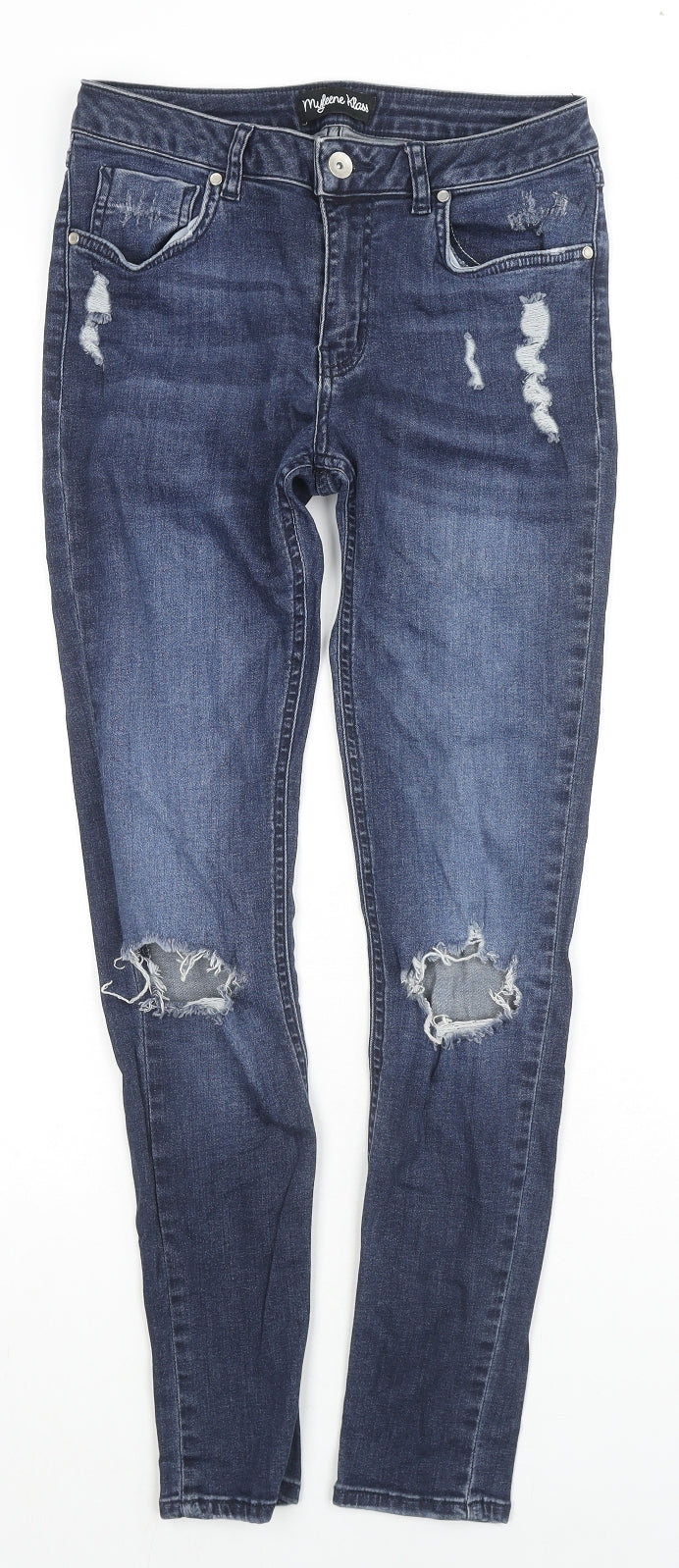 Myleene Klass Womens Blue Cotton Skinny Jeans Size 8 L28 in Regular Zip