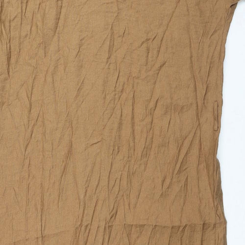 Zara Womens Brown Viscose Maxi Size 2XL Collared Button