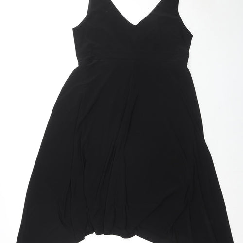 Ronni Nicole Womens Black Polyester Tank Dress Size 16 V-Neck Pullover - Beaded Detail
