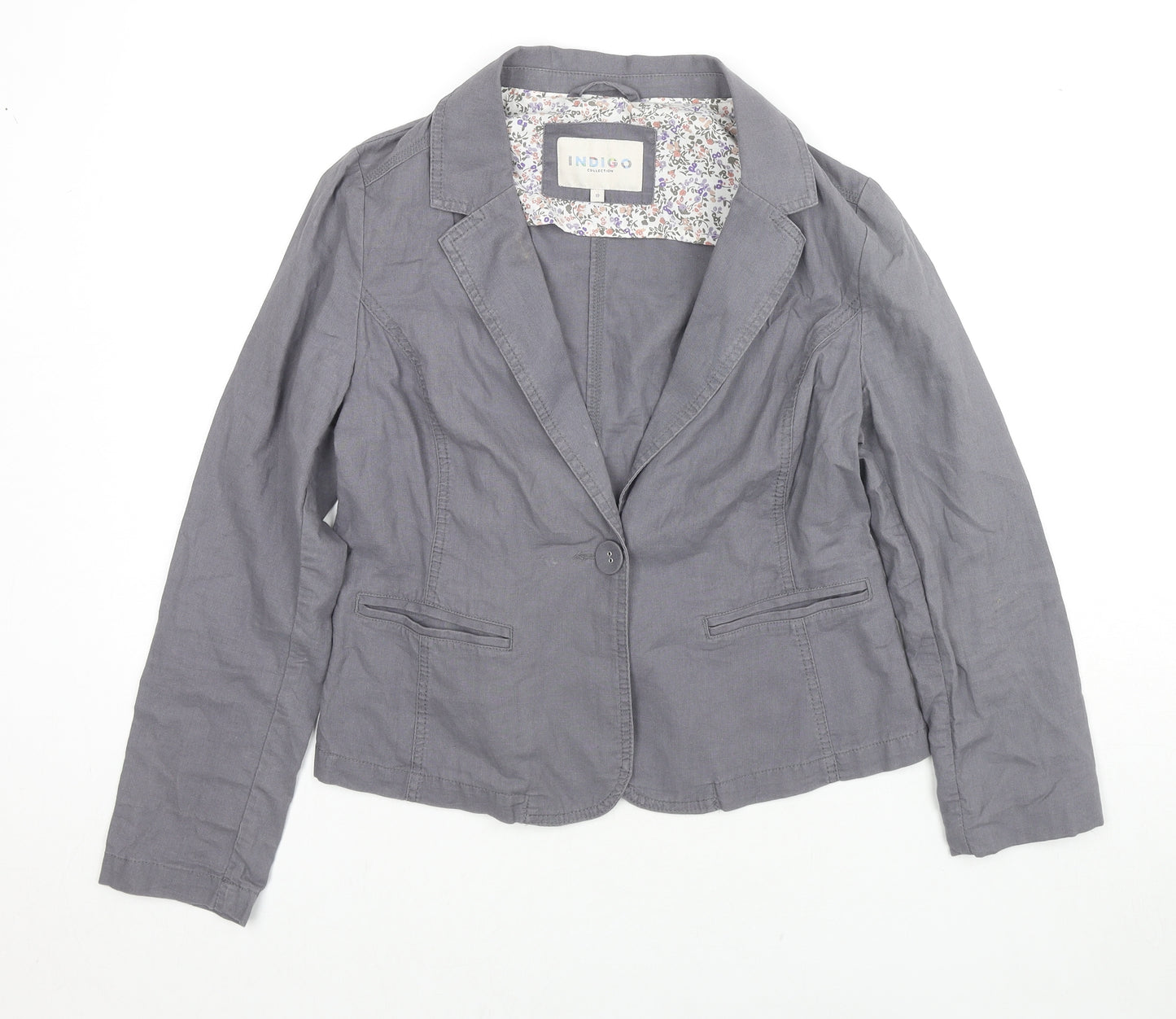Marks and Spencer Womens Grey Jacket Blazer Size 10 Button