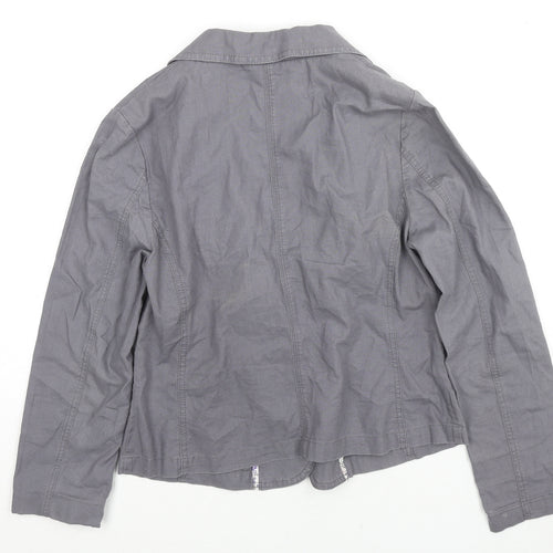 Marks and Spencer Womens Grey Jacket Blazer Size 10 Button