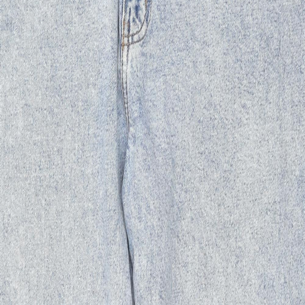 Denim & Co. Womens Blue Cotton Straight Jeans Size 16 L26 in Regular Zip