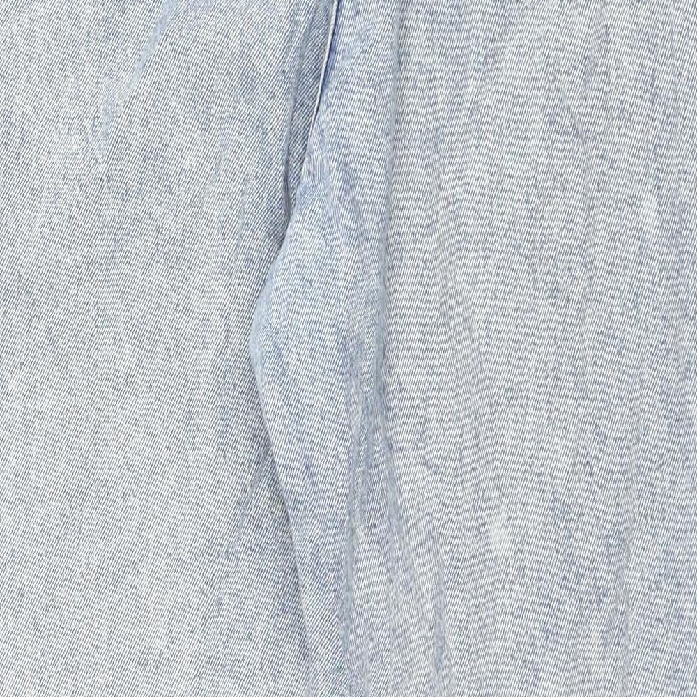 Denim & Co. Womens Blue Cotton Straight Jeans Size 16 L26 in Regular Zip