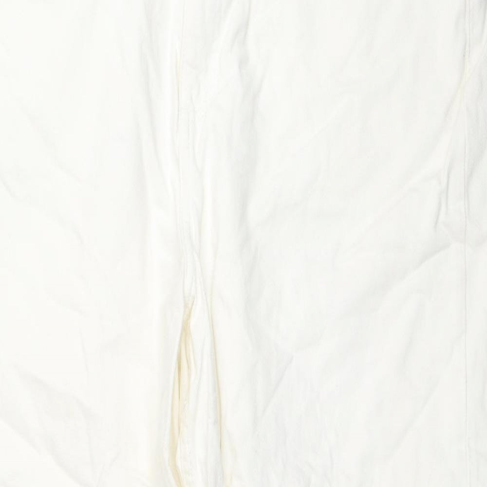 Denim & Co. Womens White Cotton Straight Jeans Size 18 L28 in Regular Zip