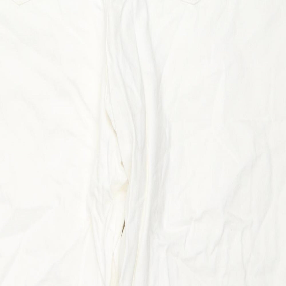 Denim & Co. Womens White Cotton Straight Jeans Size 18 L28 in Regular Zip