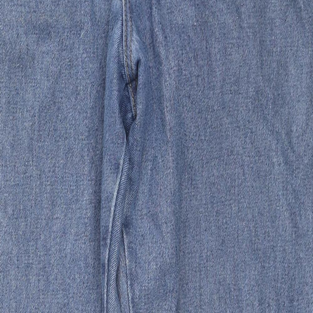 Hutson Harbour Mens Blue Cotton Straight Jeans Size 38 in L33 in Regular Zip