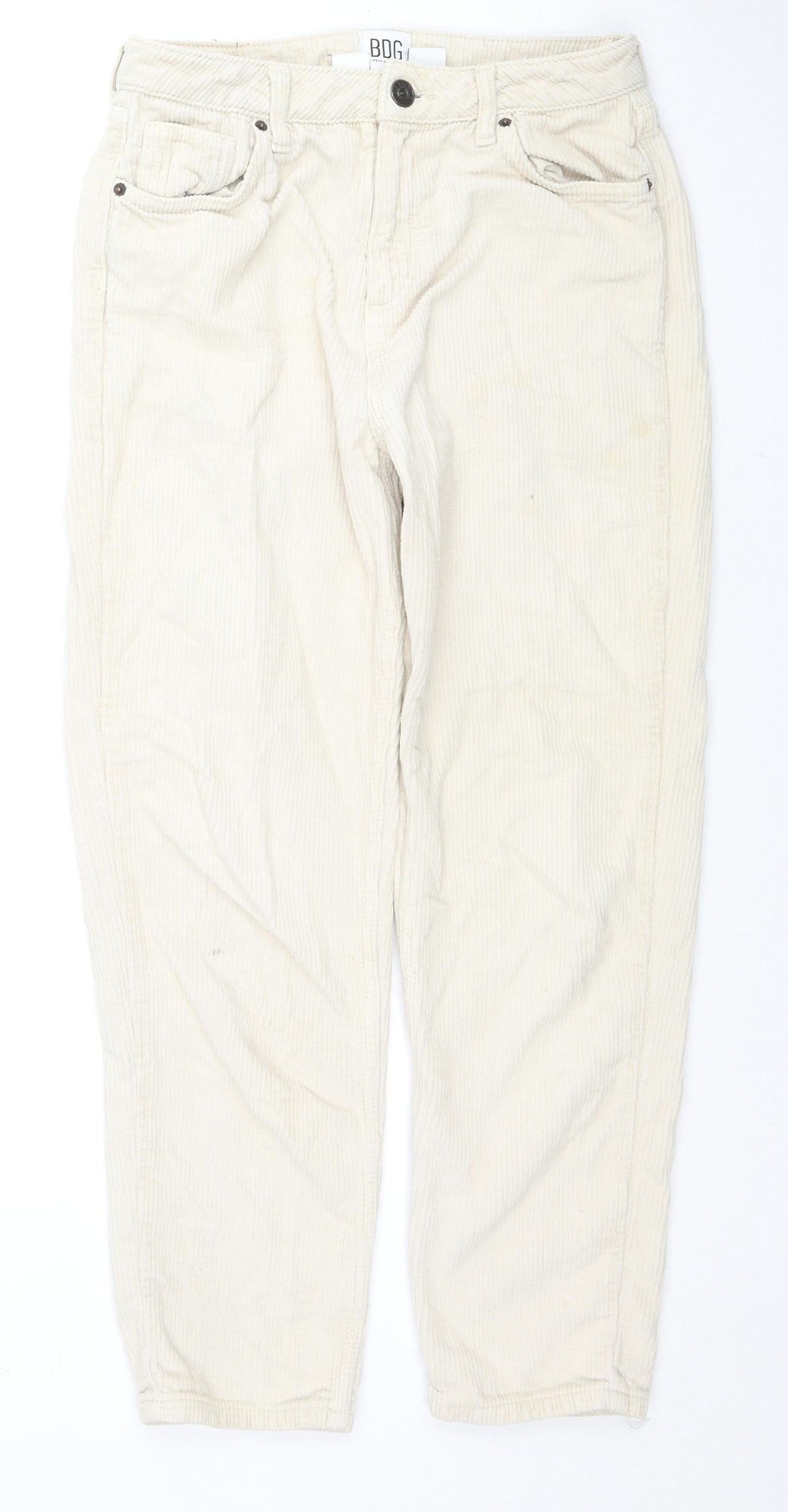 BDG Womens Beige Cotton Trousers Size 27 in L30 in Regular Zip