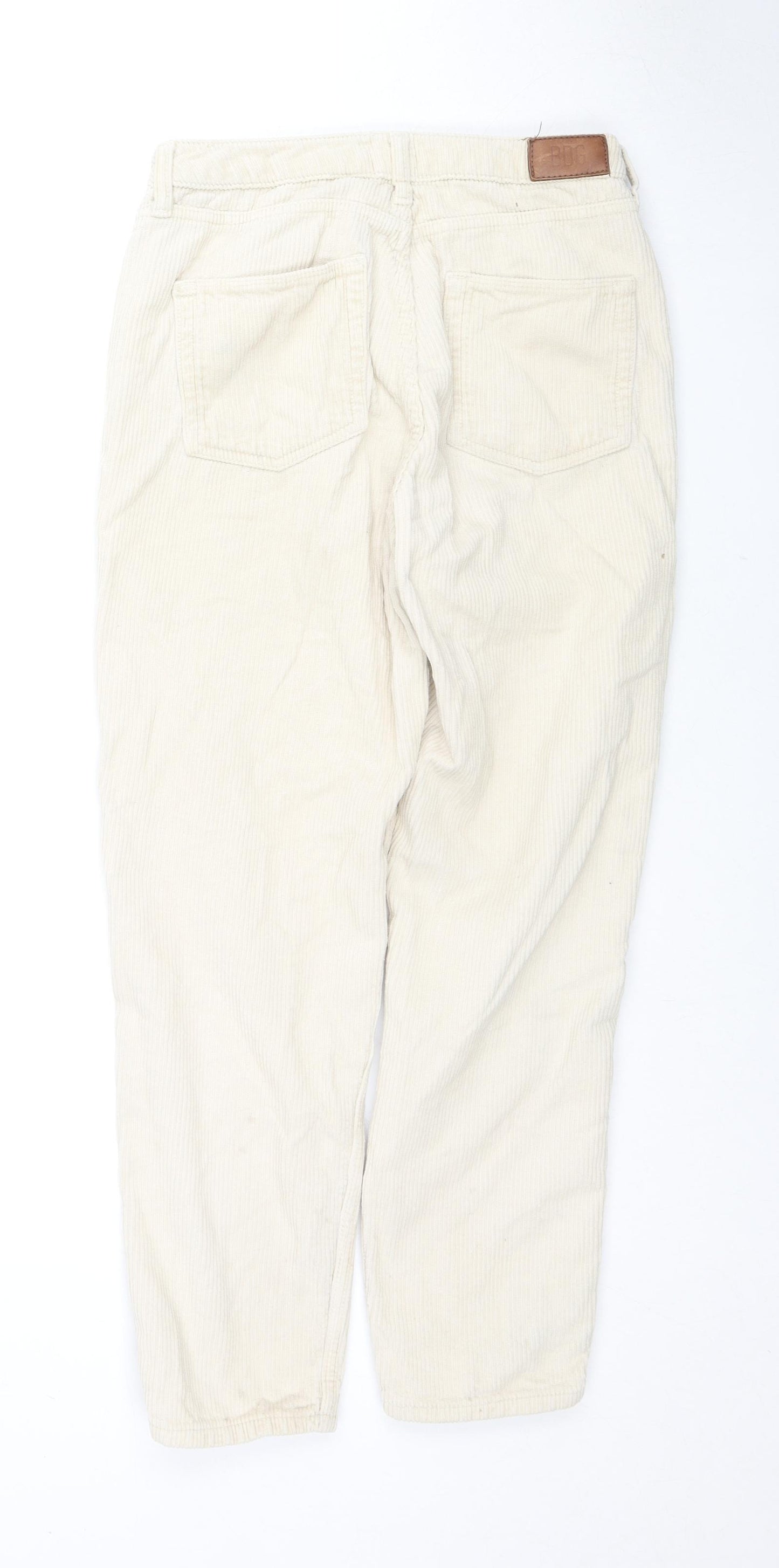 BDG Womens Beige Cotton Trousers Size 27 in L30 in Regular Zip