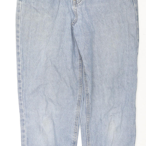 Missguided Womens Blue Cotton Straight Jeans Size 6 L23 in Regular Zip