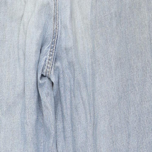 Missguided Womens Blue Cotton Straight Jeans Size 6 L23 in Regular Zip