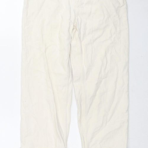 Warehouse Womens Beige Cotton Tapered Jeans Size 6 L26 in Regular Zip