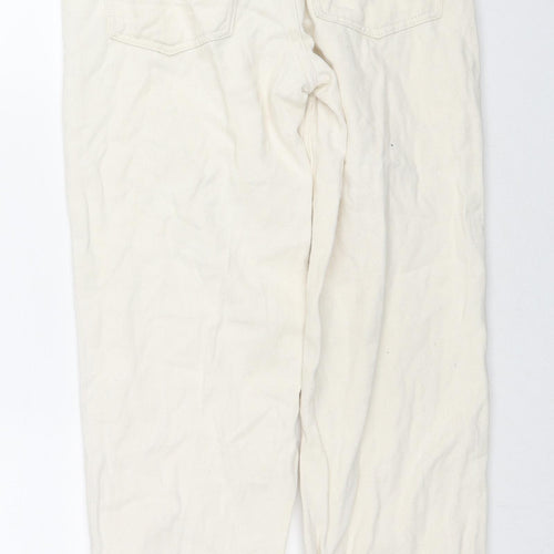 Warehouse Womens Beige Cotton Tapered Jeans Size 6 L26 in Regular Zip