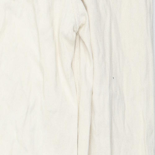 Warehouse Womens Beige Cotton Tapered Jeans Size 6 L26 in Regular Zip