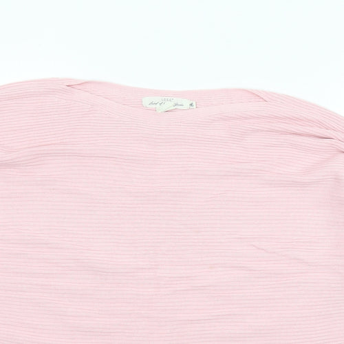 H&M Womens Pink Boat Neck Cotton Pullover Jumper Size XS - Oversized