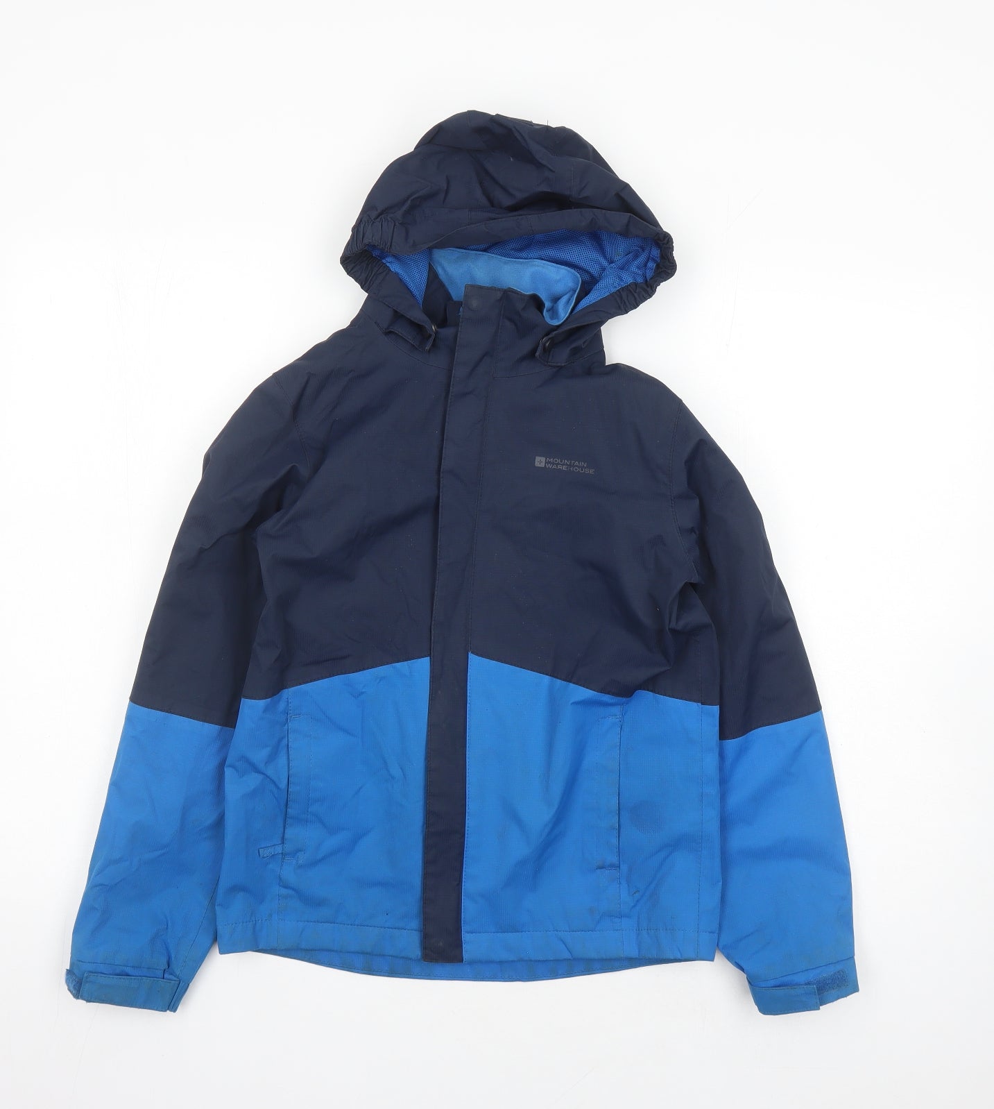 Mountain Warehouse Boys Blue Colourblock Rain Coat Coat Size 9-10 Years Zip