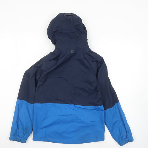 Mountain Warehouse Boys Blue Colourblock Rain Coat Coat Size 9-10 Years Zip