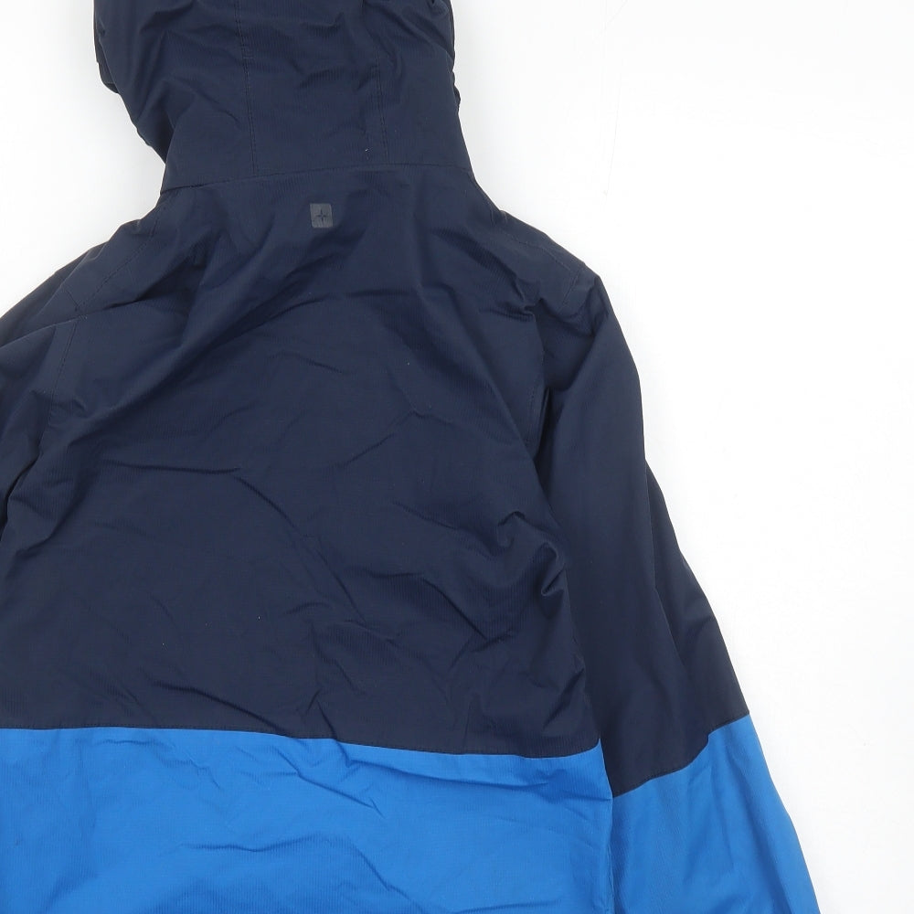 Mountain Warehouse Boys Blue Colourblock Rain Coat Coat Size 9-10 Years Zip