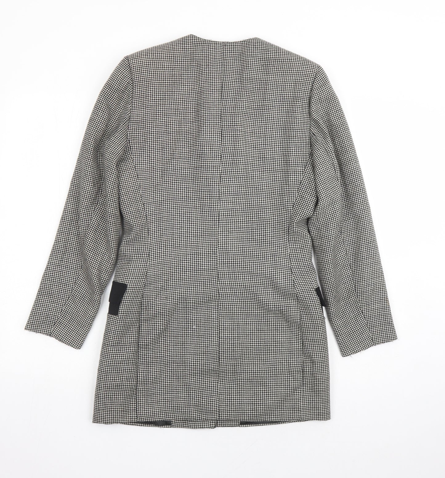 Versus Womens Black Geometric Polyester Jacket Blazer Size 12