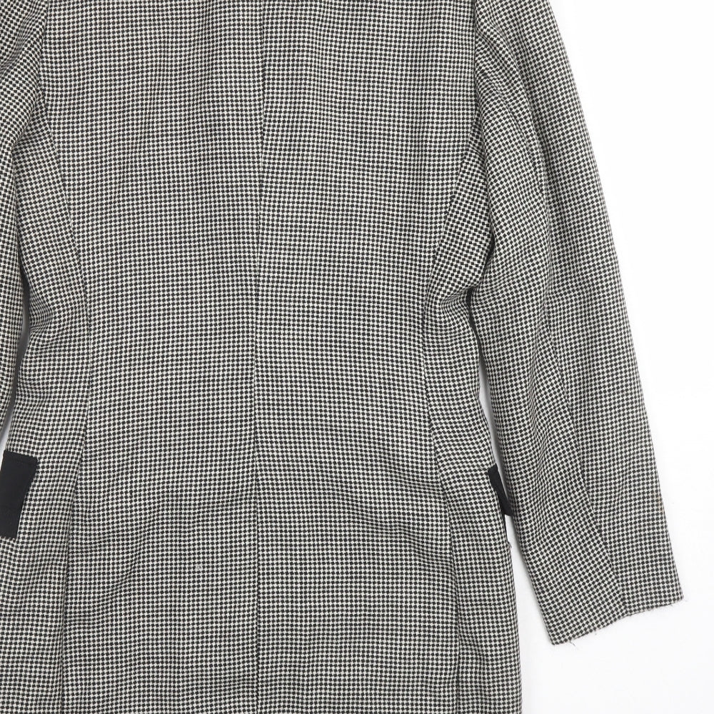 Versus Womens Black Geometric Polyester Jacket Blazer Size 12