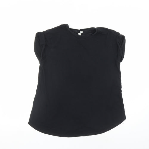 ASOS Womens Black Polyester Basic T-Shirt Size 10 Round Neck