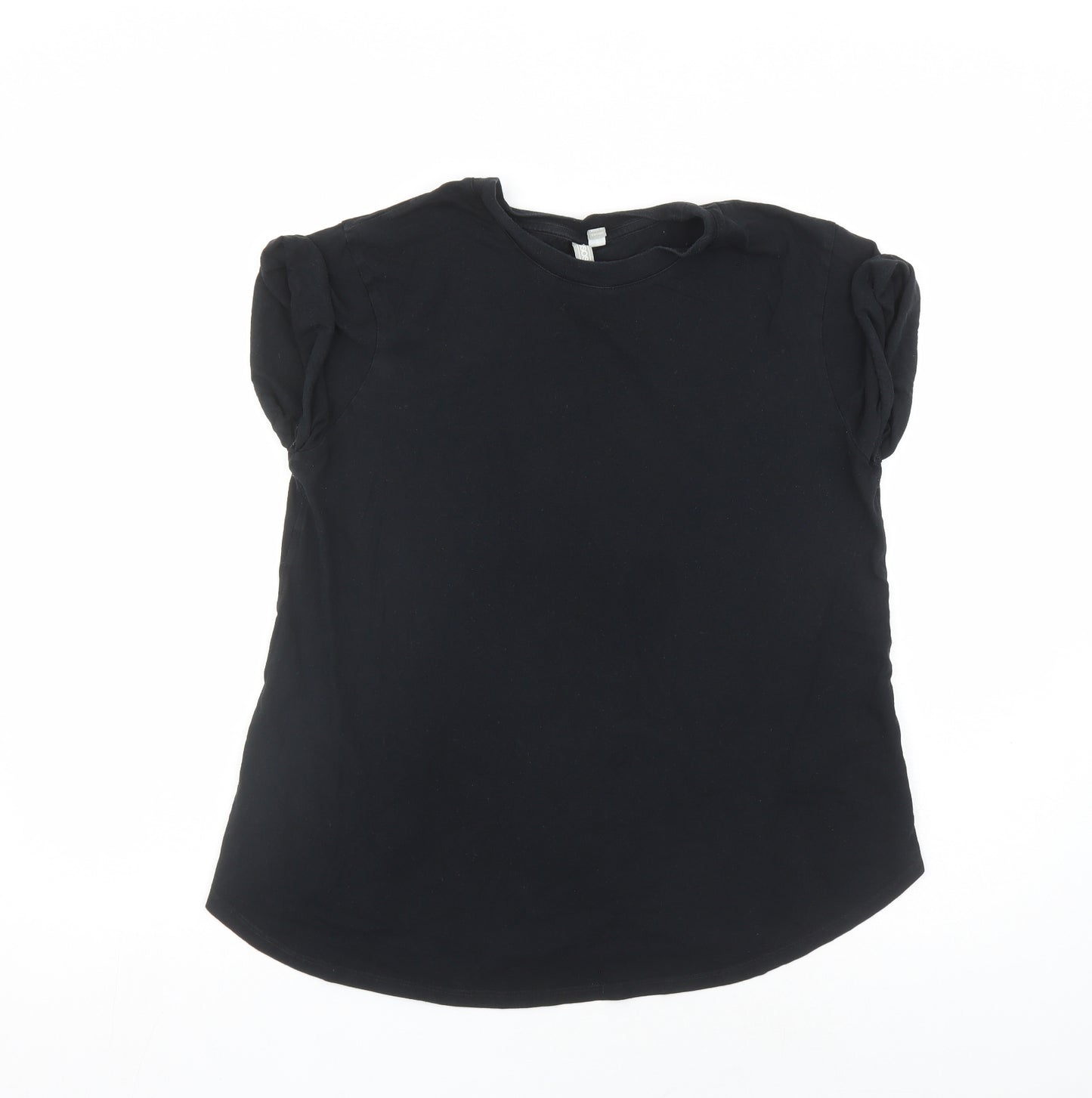 ASOS Womens Black Polyester Basic T-Shirt Size 10 Round Neck
