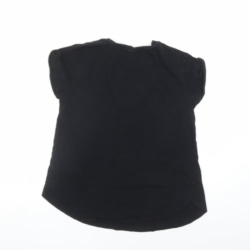 ASOS Womens Black Polyester Basic T-Shirt Size 10 Round Neck