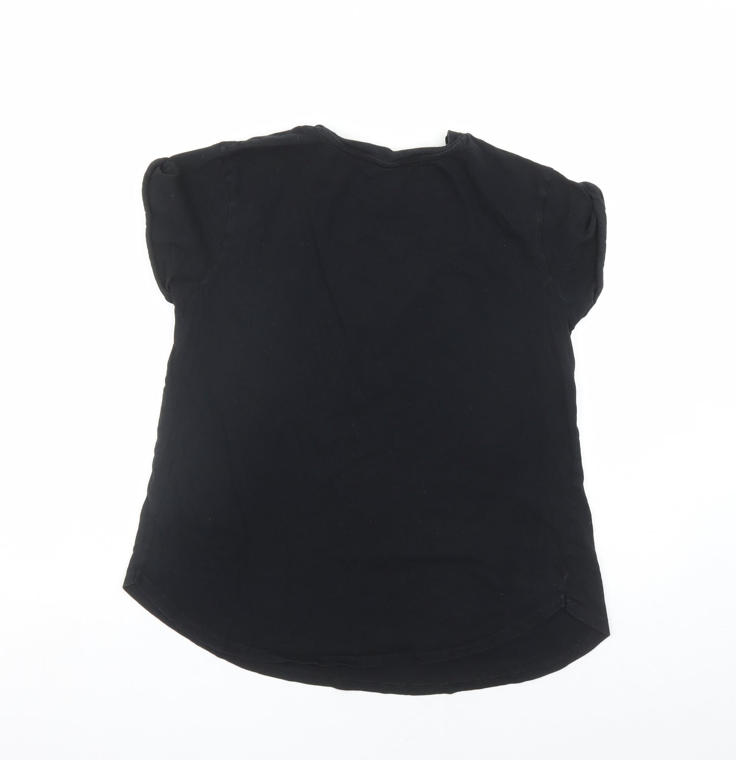 ASOS Womens Black Polyester Basic T-Shirt Size 10 Round Neck