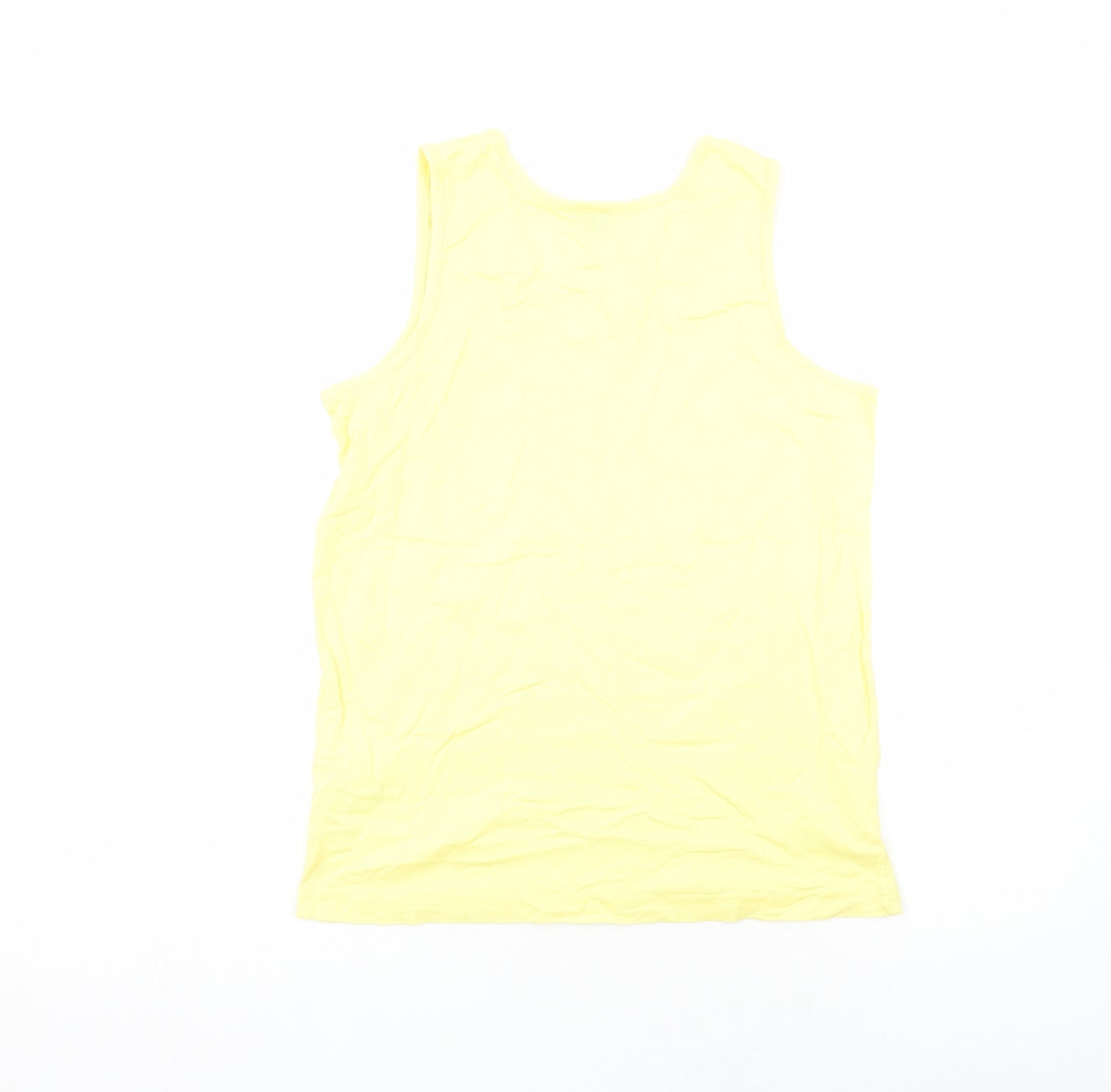 Cotton Traders Womens Yellow Cotton Basic T-Shirt Size M Scoop Neck