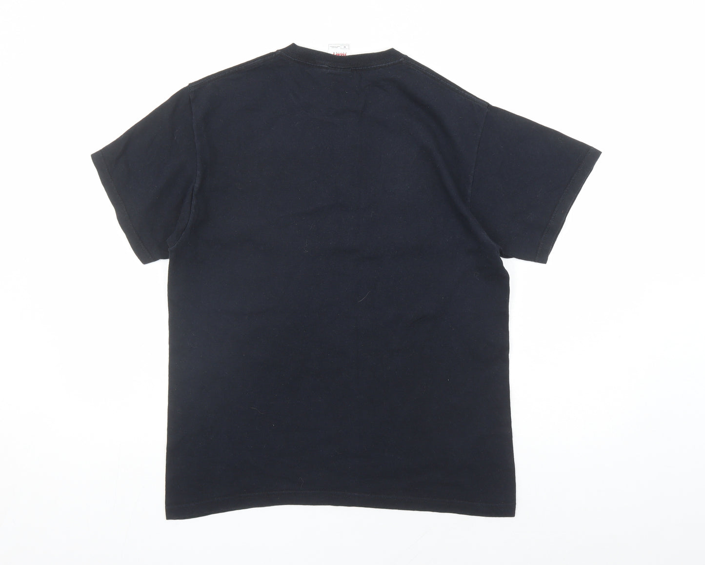 Fruit of the Loom Mens Black Cotton T-Shirt Size M Crew Neck - Mahones
