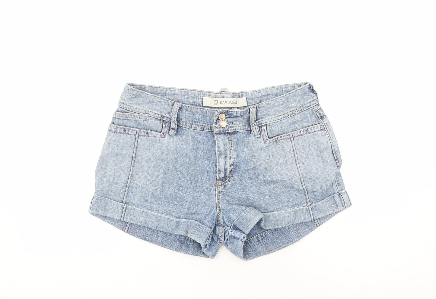 Gap Womens Blue Cotton Mom Shorts Size 14 L4 in Regular Zip