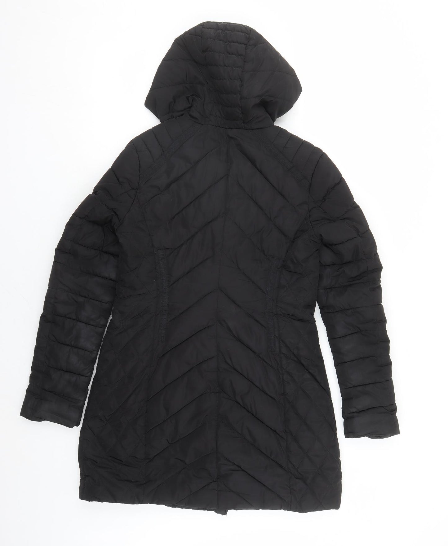 NEXT Womens Black Quilted Coat Size 8 Zip