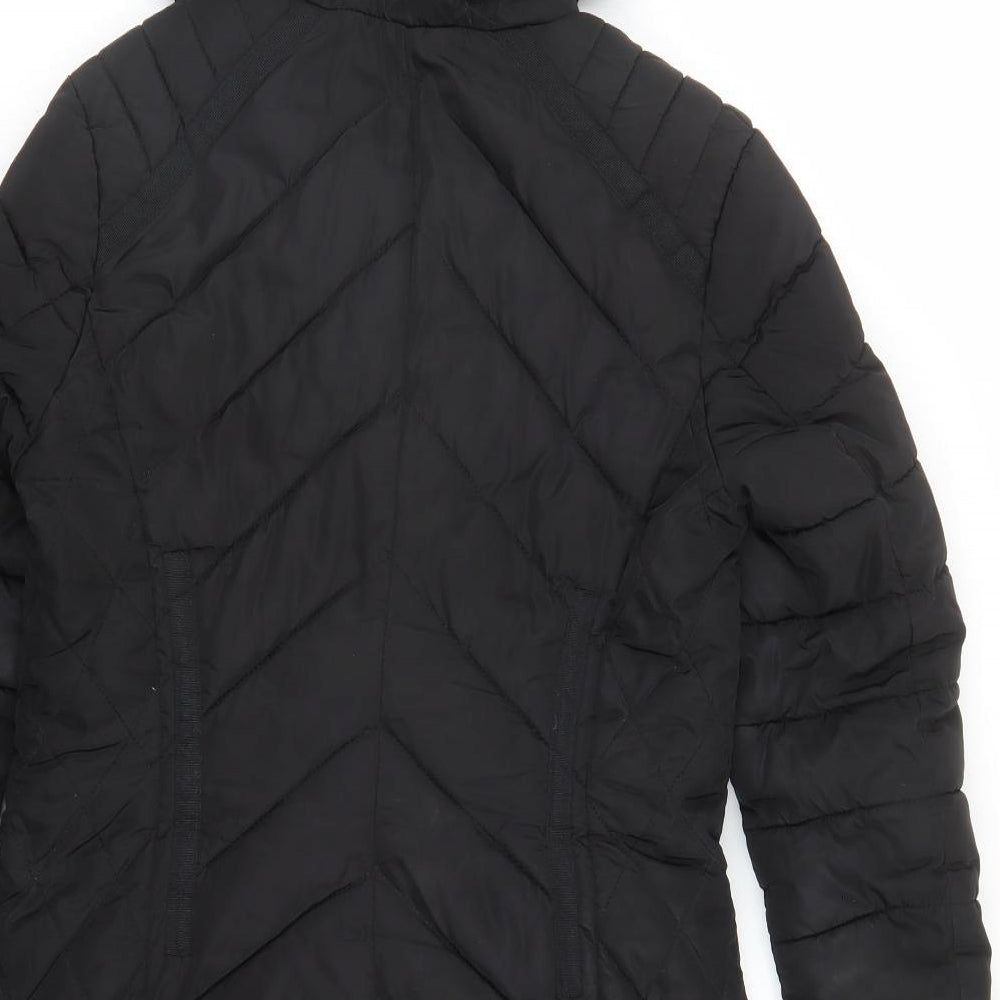 NEXT Womens Black Quilted Coat Size 8 Zip