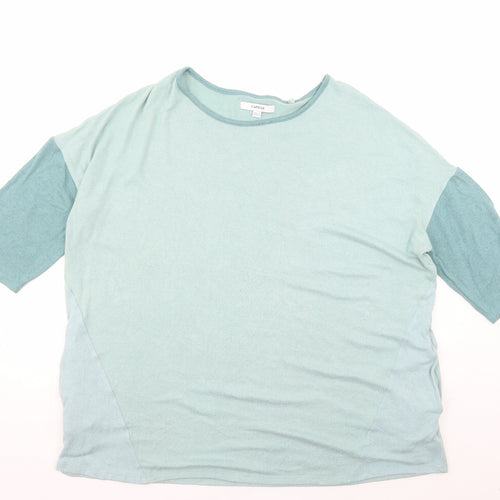 Capsule Womens Green Round Neck Rayon Pullover Jumper Size 20 - Size 20-22, Pockets