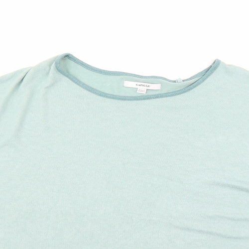 Capsule Womens Green Round Neck Rayon Pullover Jumper Size 20 - Size 20-22, Pockets