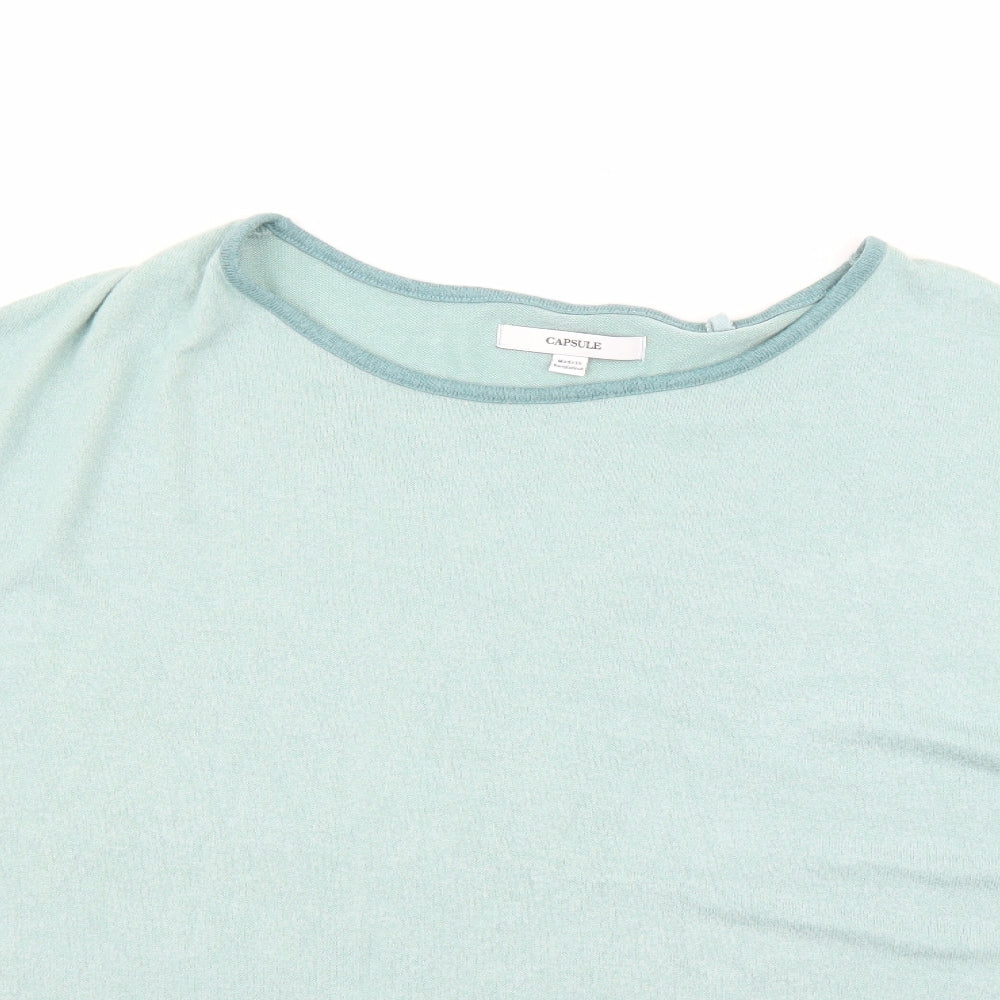 Capsule Womens Green Round Neck Rayon Pullover Jumper Size 20 - Size 20-22, Pockets