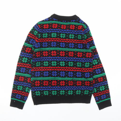 Topman Mens Multicoloured Round Neck Fair Isle Acrylic Pullover Jumper Size XS Long Sleeve