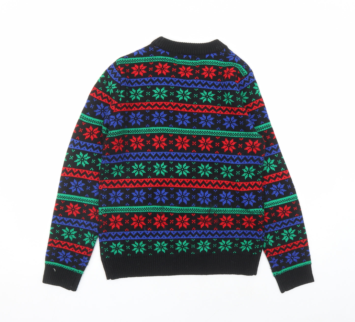 Topman Mens Multicoloured Round Neck Fair Isle Acrylic Pullover Jumper Size XS Long Sleeve
