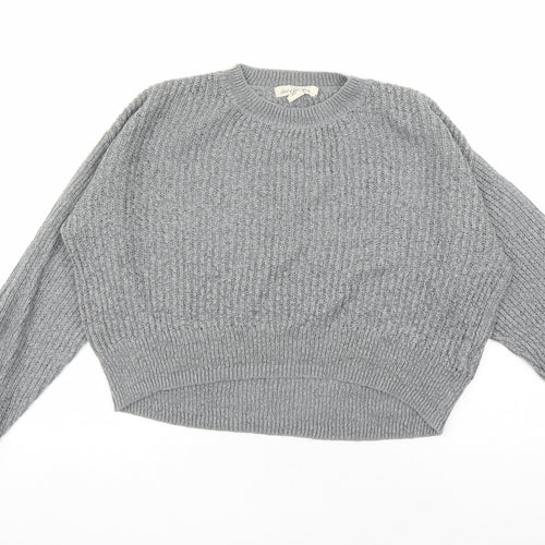 H&M Womens Grey Round Neck Acrylic Pullover Jumper Size XS