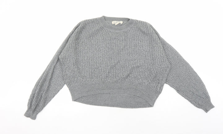 H&M Womens Grey Round Neck Acrylic Pullover Jumper Size XS