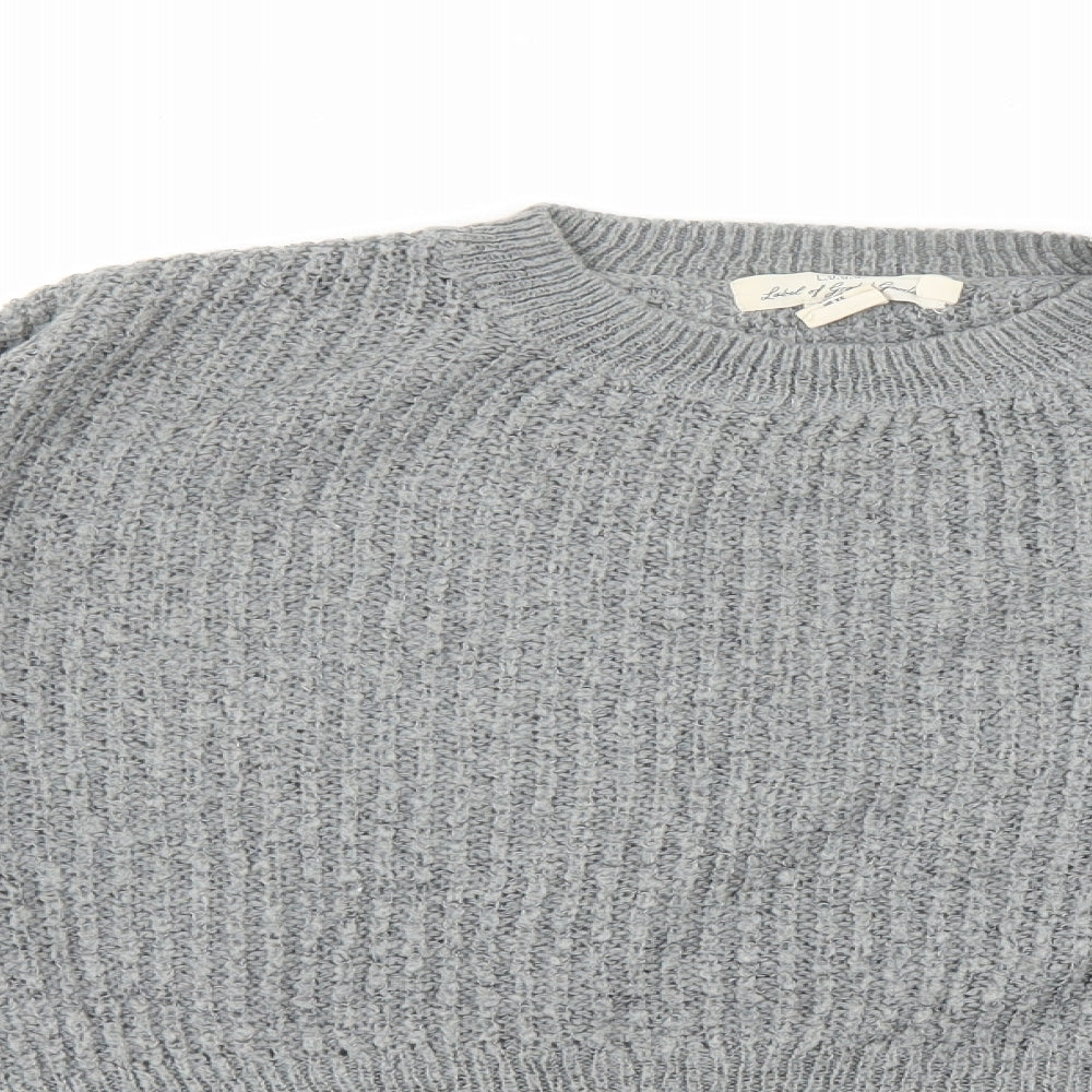 H&M Womens Grey Round Neck Acrylic Pullover Jumper Size XS