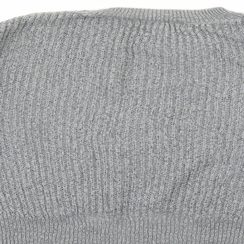 H&M Womens Grey Round Neck Acrylic Pullover Jumper Size XS