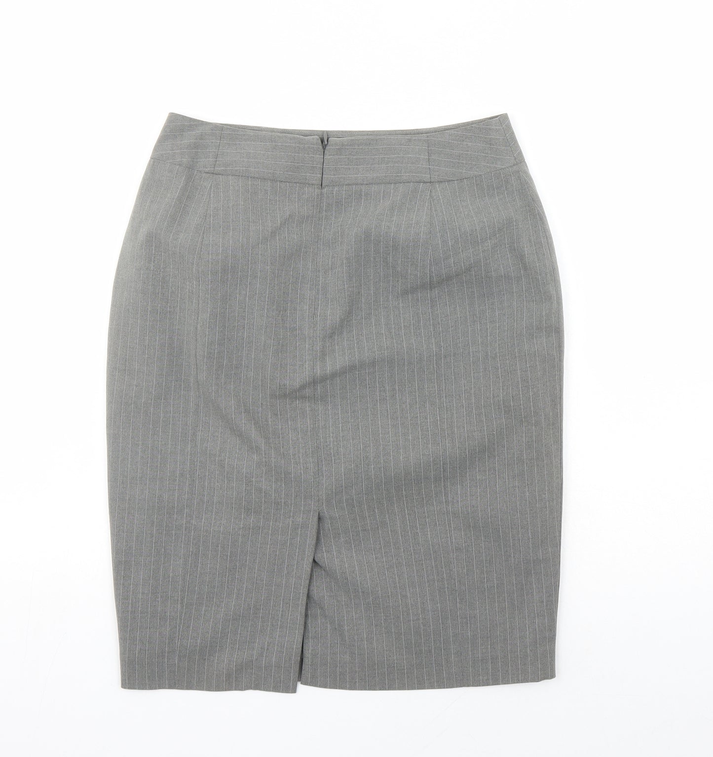 The Department Womens Grey Striped Polyester A-Line Skirt Size 10 Zip