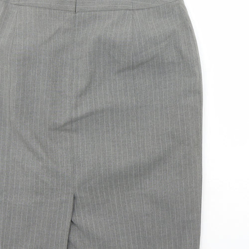 The Department Womens Grey Striped Polyester A-Line Skirt Size 10 Zip