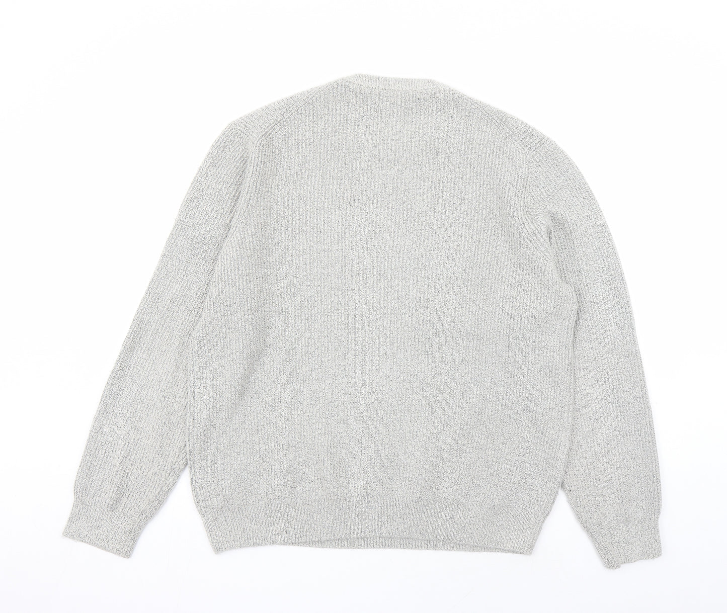 Marks and Spencer Mens Grey Round Neck Polyamide Pullover Jumper Size XL Long Sleeve