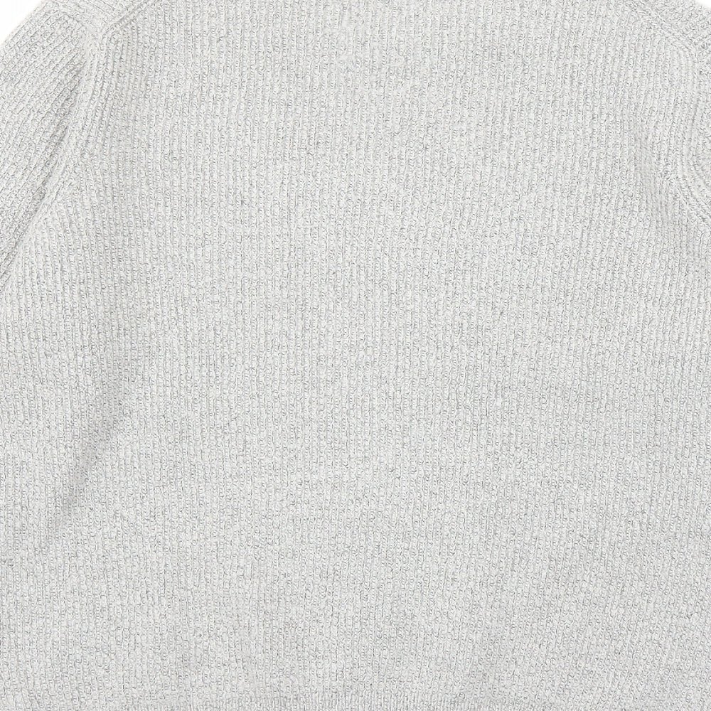 Marks and Spencer Mens Grey Round Neck Polyamide Pullover Jumper Size XL Long Sleeve