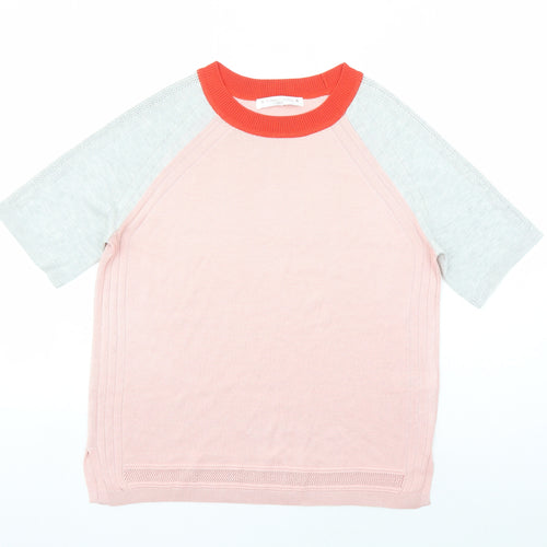 NEXT Womens Pink Round Neck Viscose Pullover Jumper Size 14