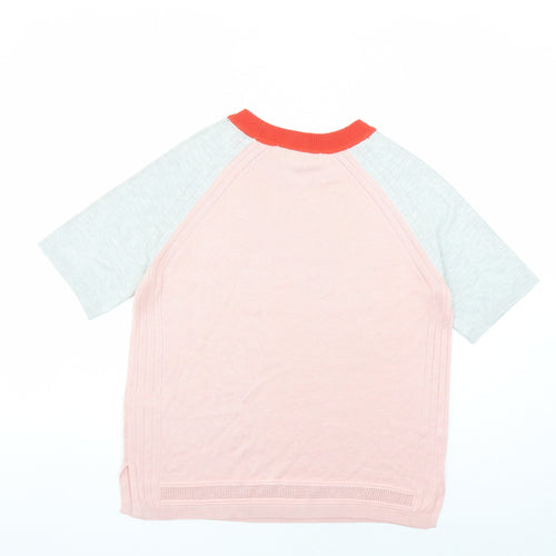 NEXT Womens Pink Round Neck Viscose Pullover Jumper Size 14